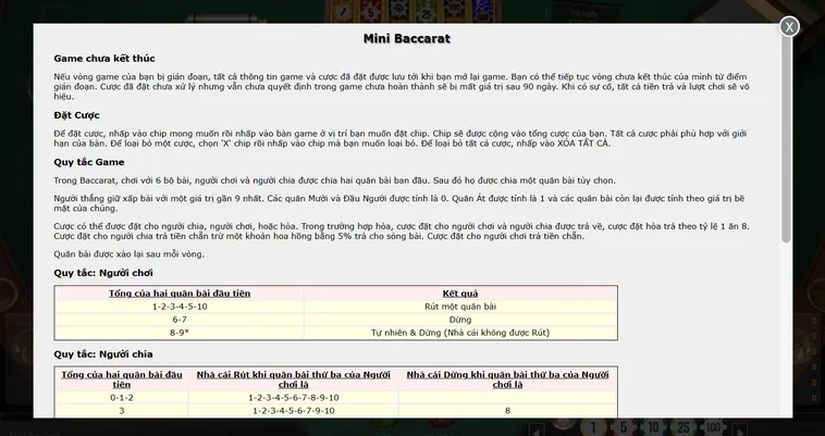 Quay Số Mini Baccarat tại RikBet Trải Nghiệm Đỉnh Cao Với Tỷ Lệ Thắng Lớn