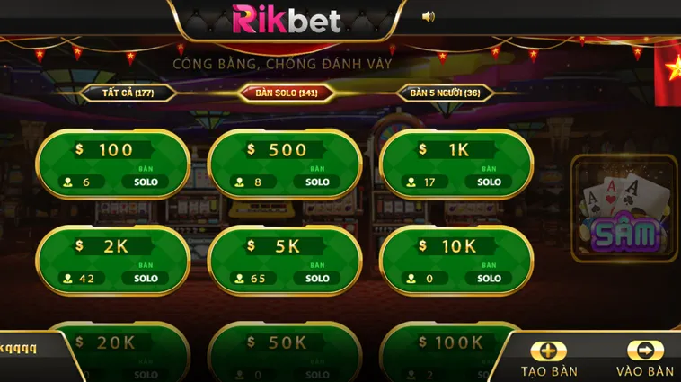 Trải Nghiệm Sảnh Sâm Lốc Tại RikBet Với Cơ Hội Nhận Thưởng Cực Lớn Mỗi Ngày